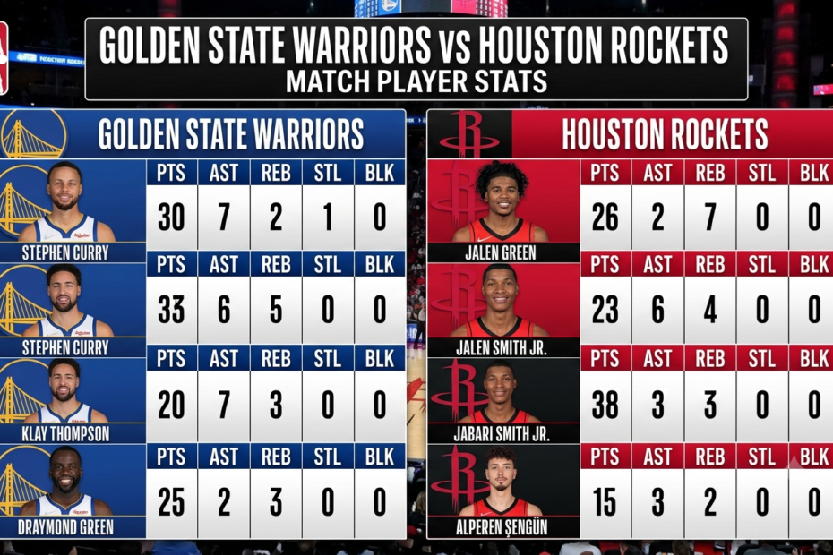 golden state warriors vs houston rockets match player stats