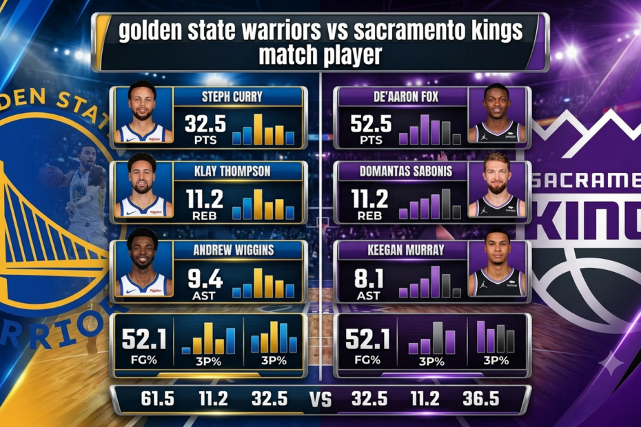 golden state warriors vs sacramento kings match player stats