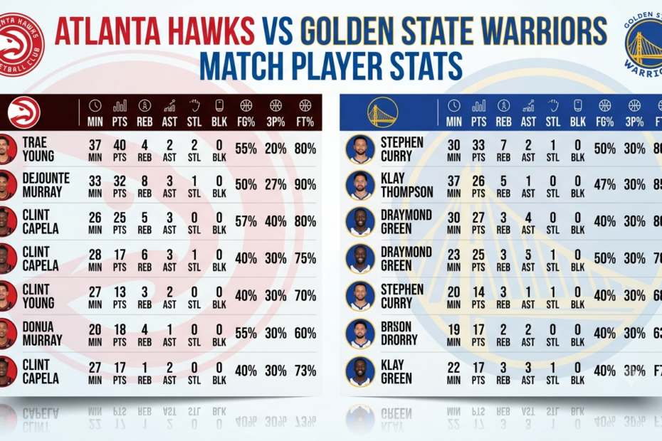 atlanta hawks vs golden state warriors match player stats