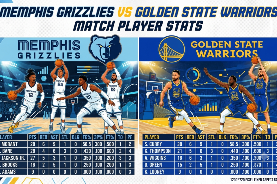 memphis grizzlies vs golden state warriors match player stats