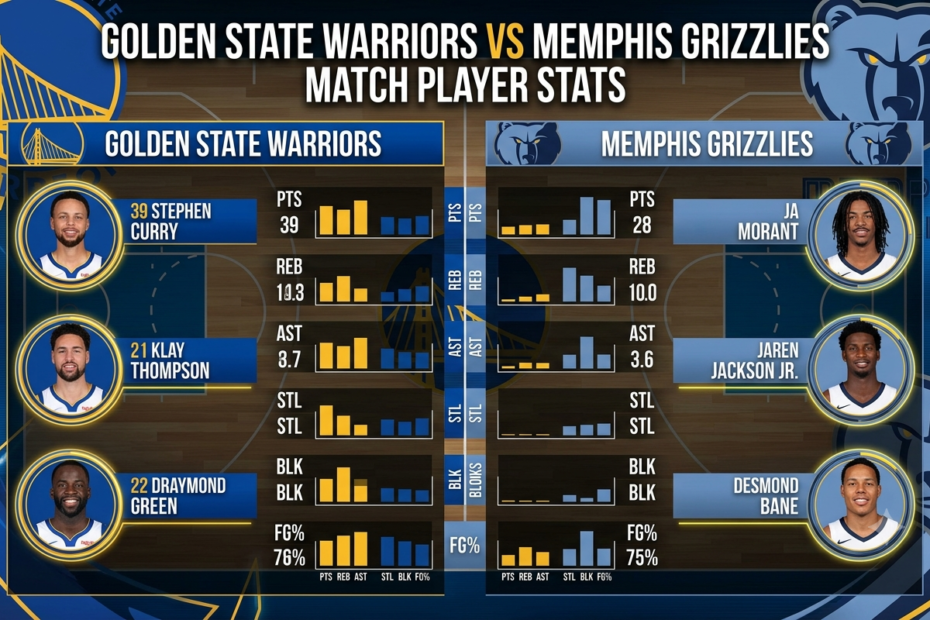 golden state warriors vs memphis grizzlies match player stats