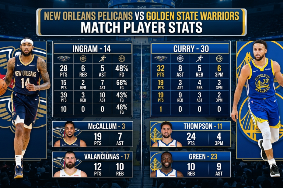 new orleans pelicans vs golden state warriors match player stats