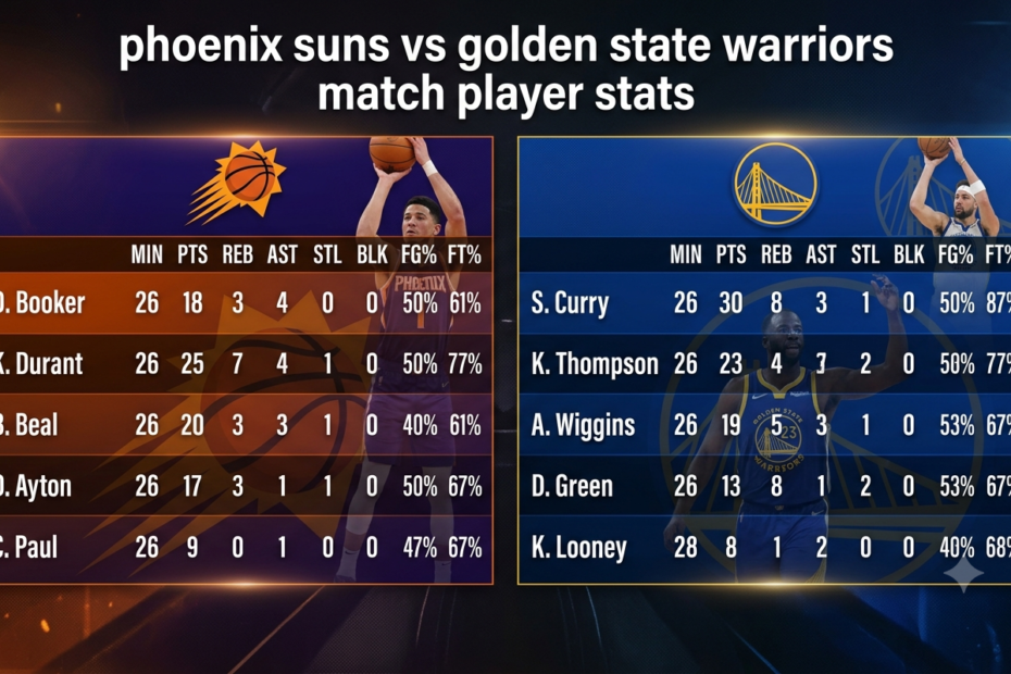 phoenix suns vs golden state warriors match player stats