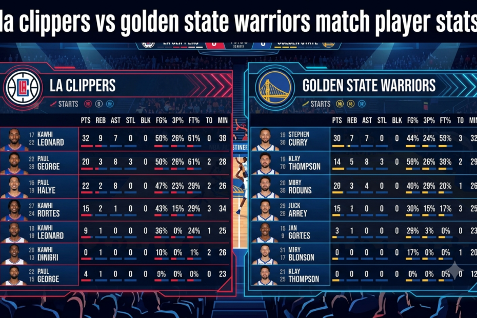 la clippers vs golden state warriors match player stats