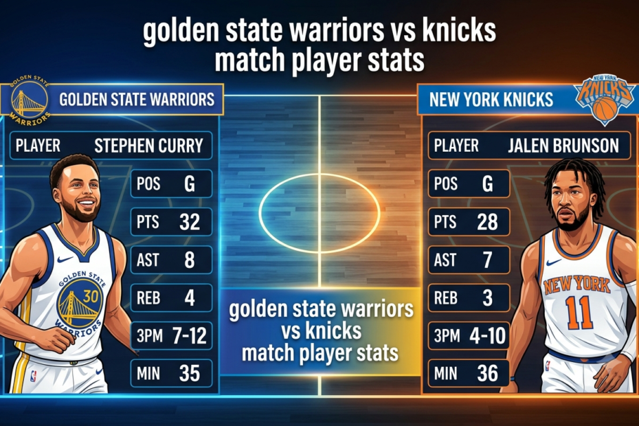 golden state warriors vs knicks match player stats