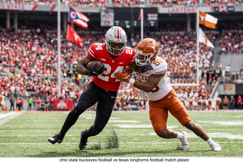 ohio state buckeyes football vs texas longhorns football match player stats