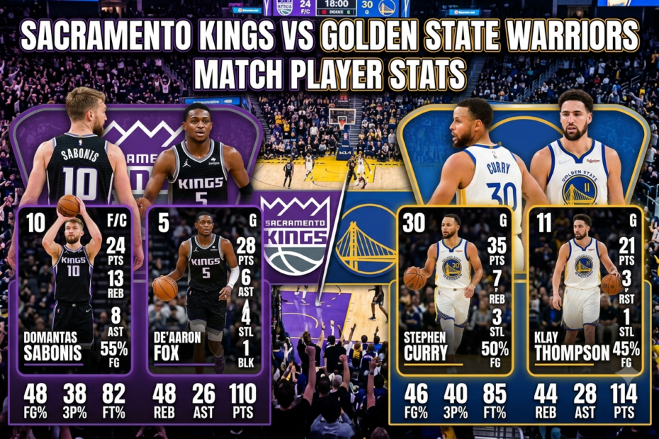 sacramento kings vs golden state warriors match player stats