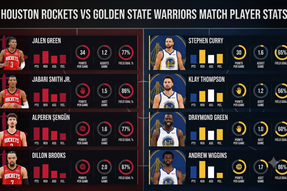 houston rockets vs golden state warriors match player stats