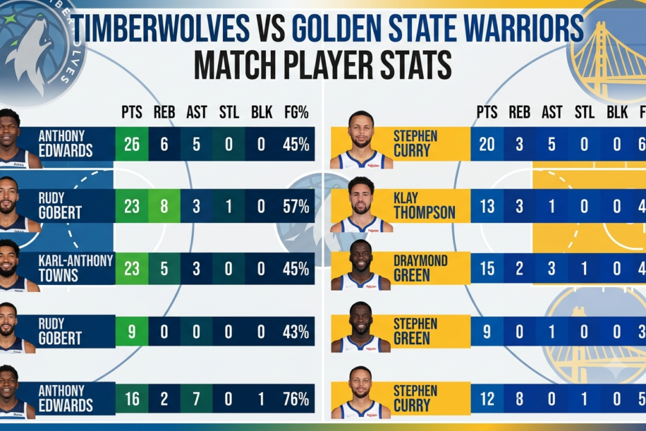 timberwolves vs golden state warriors match player stats